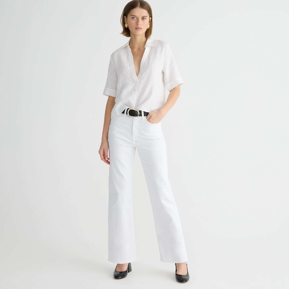 J.Crew Petite Slim wide-leg jean‎ in white wash P31